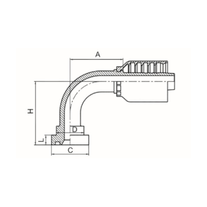 90°SAE 法兰3000PSI 90°SAE 法兰3000PSI