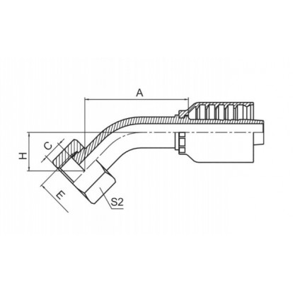 45°公制内螺纹平面 参考 REF GB/T 9065.3