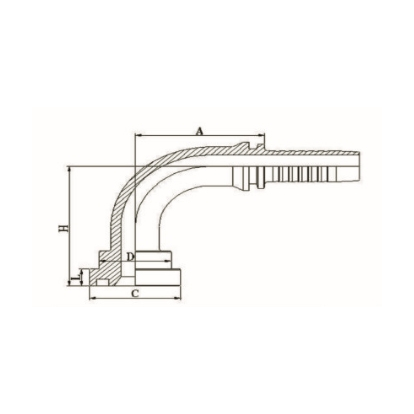 90° SAE 法兰 3000PSI ISO 12151-3-SAE J516 90° SAE 法兰 3000PSI ISO 12151-3-SAE J516