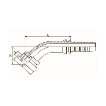 45° SAE 法兰 6000PSI ISO 12151-3-SAE J516 45° SAE 法兰 6000PSI ISO 12151-3-SAE J516