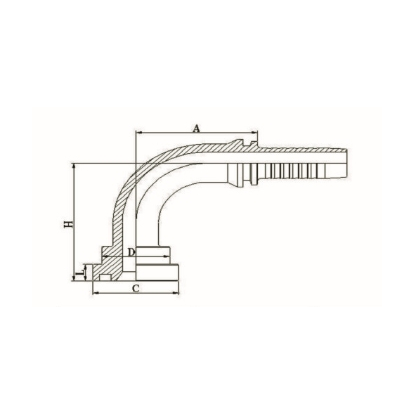 90° SAE 法兰 6000PSI ISO 12151-3-SAE J516 90° SAE 法兰 6000PSI ISO 12151-3-SAE J516